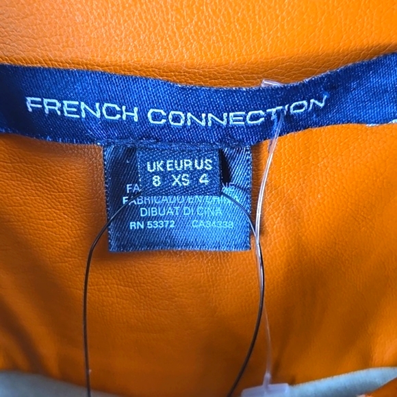 French Connection Womens Crolenda Vegan Leather Glazed Ginger Blouce Sz 4 - NWT - Picture 5 of 11